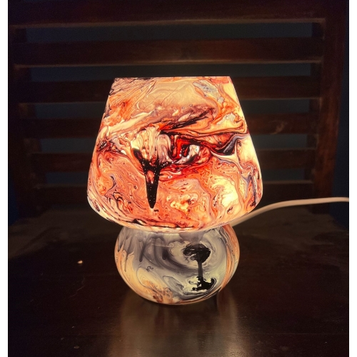 Marmo Handmade Lamp in painted glass h. 23 cm.