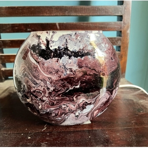 Marmo Handmade Lamp in painted glass h. 23 cm.