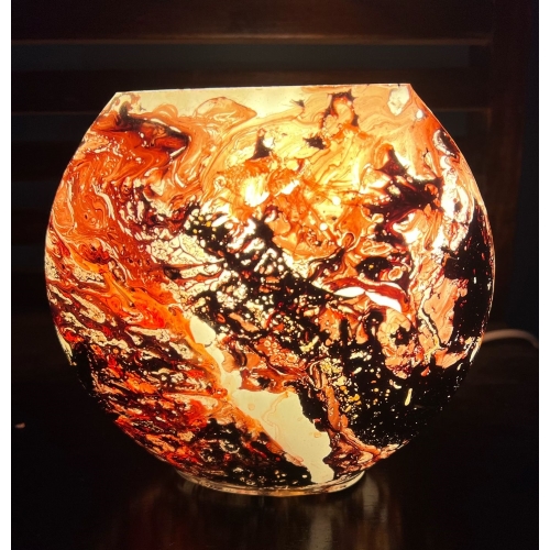 Virgo Handmade Lamp in painted glass h. 17 cm.