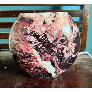 Virgo Handmade Lamp in painted glass h. 17 cm.