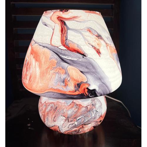 Marmo Handmade Lamp in painted glass h. 32 cm.