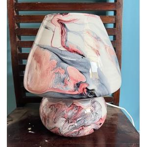 Marmo Handmade Lamp in painted glass h. 32 cm.