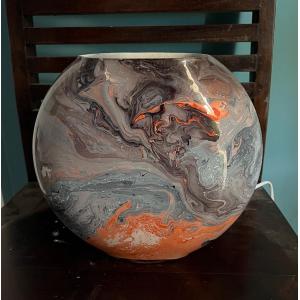 Desert sand Handmade Lamp in painted glass h. 23 cm.