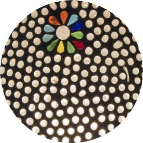 Black Daisy Handmade Lamp in mosaic glass h. 21 cm.