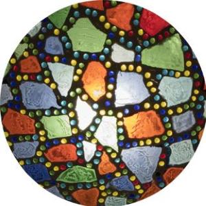 Harlequin Handmade Lamp in mosaic glass h. 45 cm.