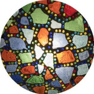 Harlequin Handmade Lamp in mosaic glass h. 21 cm.