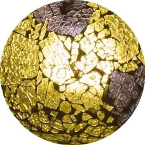 Yellow Craquelè Handmade Lamp in mosaic glass h. 21 cm.