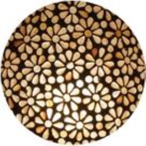 Yellow Daisy Handmade Lamp in mosaic glass h. 45 cm.