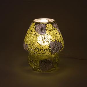 Yellow Craquelè Handmade Lamp in mosaic glass h. 17 cm.