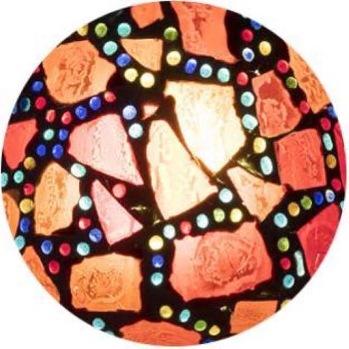 Red Harlequin Handmade Lamp in mosaic glass h. 17 cm.