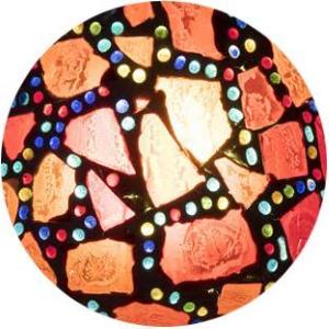 Red Harlequin Handmade Lamp in mosaic glass h. 17 cm.