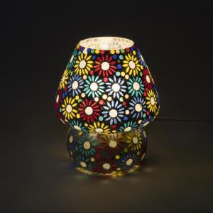 Mirror Daisy Handmade Lamp in mosaic glass h. 17 cm.