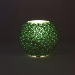 Green Daisy Handmade Lamp in mosaic glass h. 32 cm.