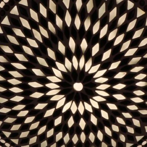 Yin & Yang Handmade Lamp in mosaic glass h. 32 cm.