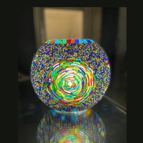 Fantasy Churi Handmade Lamp in mosaic glass h. 17 cm.