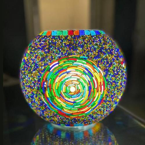 Fantasy Churi Handmade Lamp in mosaic glass h. 32 cm.