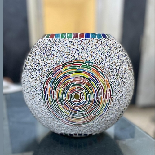 Fantasy Churi Handmade Lamp in mosaic glass h. 32 cm.