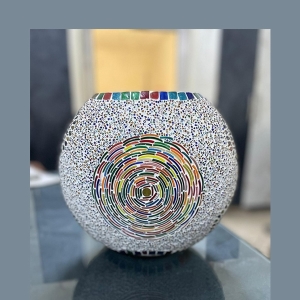 Fantasy Churi Handmade Lamp in mosaic glass h. 17 cm.