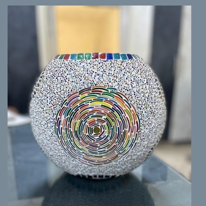 Fantasy Churi Handmade Lamp in mosaic glass h. 23 cm.