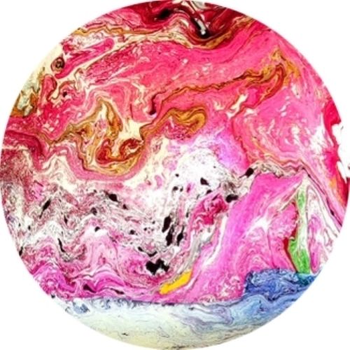 Pyxis Handmade Lamp in painted glass h. 45 cm.