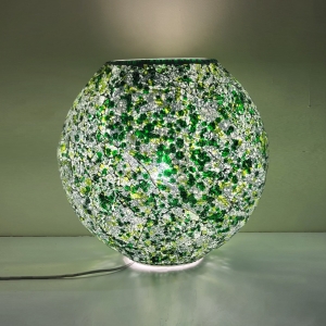 Forest Glow Handmade Lamp in mosaic glass h. 32 cm.