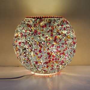Blossom Glow Handmade Lamp in mosaic glass h. 32 cm.