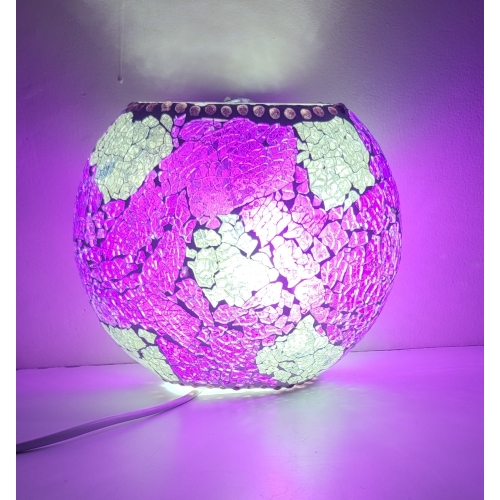 Purple Reflections Handmade Lamp in mosaic glass h. 23 cm.