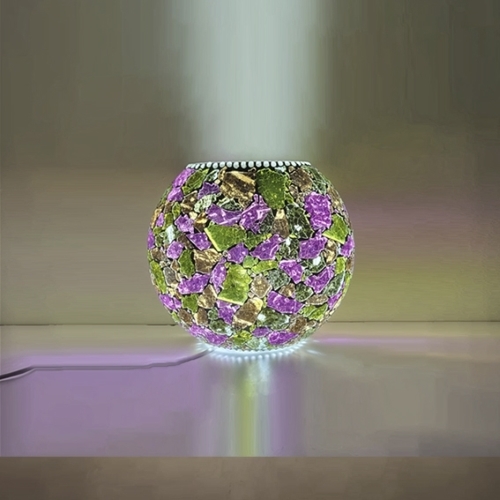 Tropical Bloom Handmade Lamp in painted glass h. 17 cm.