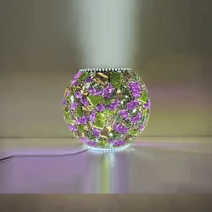 Tropical Bloom Handmade Lamp in painted glass h. 17 cm.