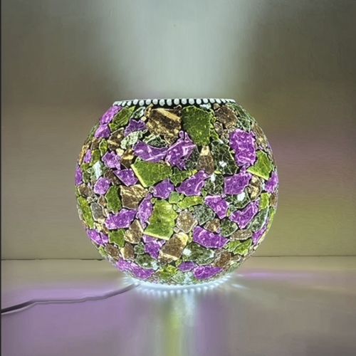 Tropical Bloom Handmade Lamp in painted glass h. 23 cm.