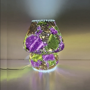 Tropical Bloom Handmade Lamp in painted glass h. 23 cm.