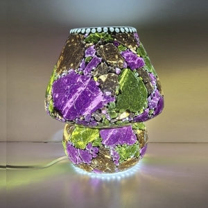 Tropical Bloom Handmade Lamp in painted glass h. 32 cm.