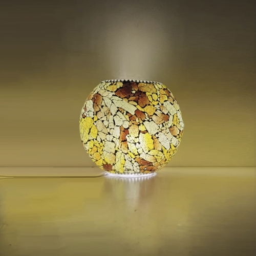 Amber Flame Handmade Lamp in mosaic glass h. 17 cm.