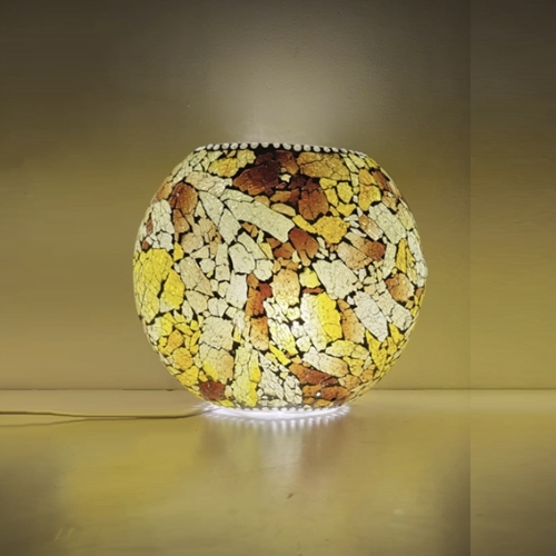 Amber Flame Handmade Lamp in mosaic glass h. 23 cm.