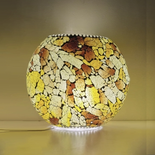 Amber Flame Handmade Lamp in mosaic glass h. 32 cm.