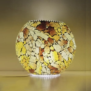 Amber Flame Handmade Lamp in mosaic glass h. 32 cm.