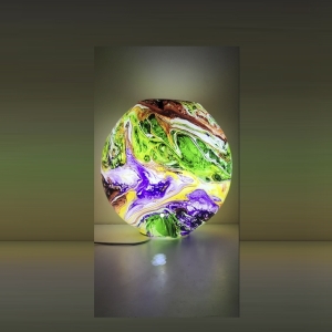 Earth Bloom Handmade Lamp in painted glass h. 17 cm.