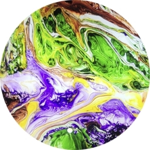 Earth Bloom Handmade Lamp in painted glass h. 32 cm.