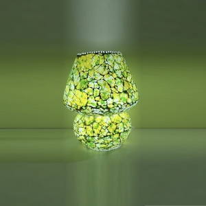 Green Glow Handmade Lamp in mosaic glass h. 23 cm.