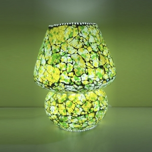 Green Glow Handmade Lamp in mosaic glass h. 32 cm.