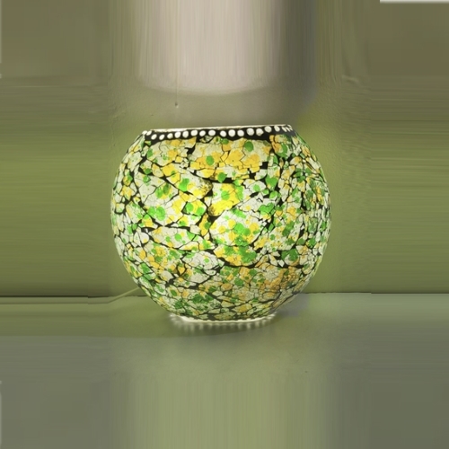 Green Glow Handmade Lamp in mosaic glass h. 23 cm.