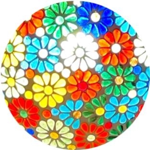 Flower Garden Handmade Lamp in mosaic glass h. 45 cm.