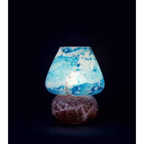 Neptune Handmade Lamp in painted glass h. 23 cm.