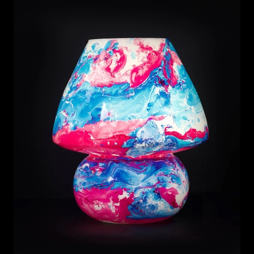 Alpha Centauri Handmade Lamp in painted glass h. 32 cm.
