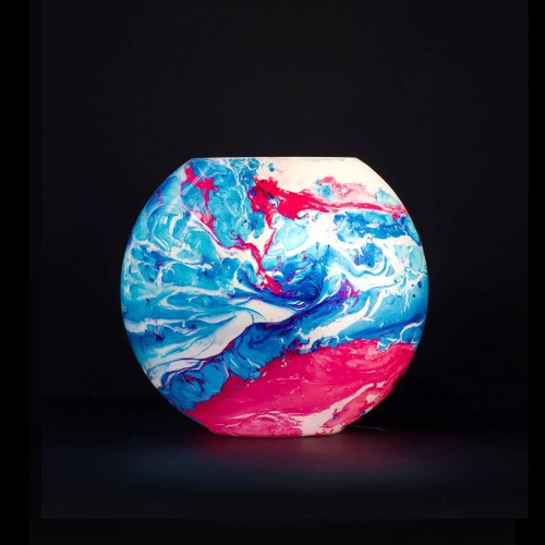 Alpha Centauri Handmade Lamp in painted glass h. 32 cm.