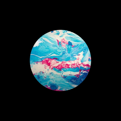 Alpha Centauri Handmade Lamp in painted glass h. 45 cm.