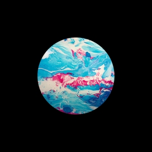 Alpha Centauri Handmade Lamp in painted glass h. 45 cm.