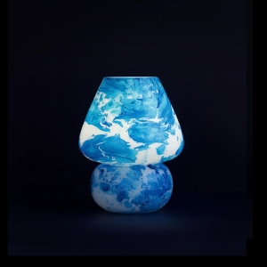 Ocean Handmade Lamp in painted glass h. 25 cm.