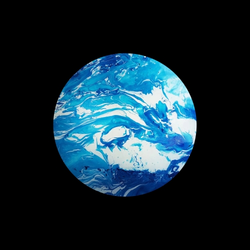 Ocean Handmade Lamp in painted glass h. 45 cm.